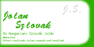 jolan szlovak business card