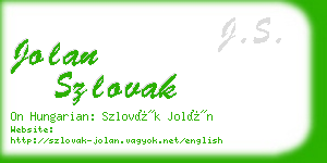 jolan szlovak business card